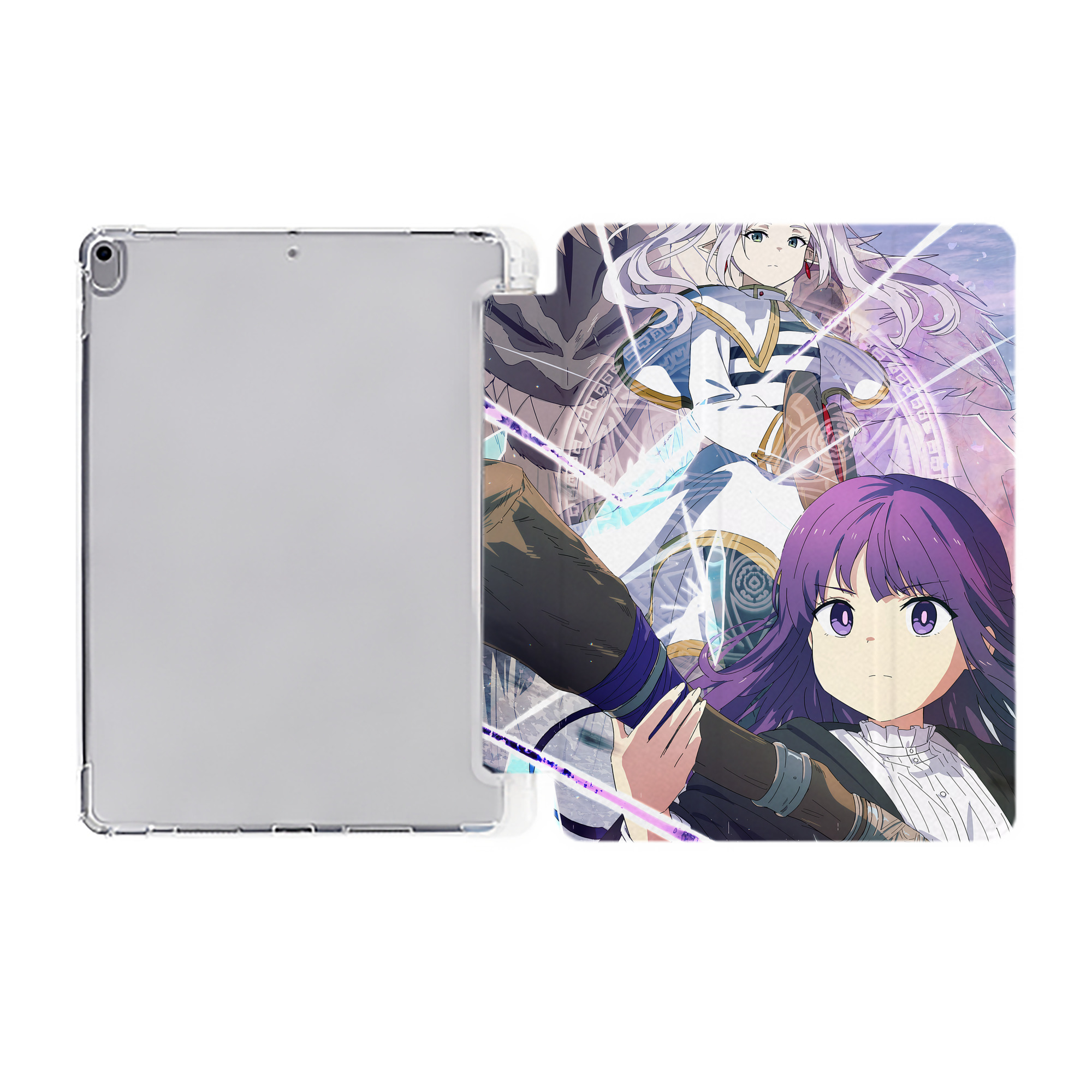（画像用） 葬送のフリーレン Frieren IPad ケース ペン収納付き 三つ折りスタンド PUレザー×シリコン 対応機種9.5/10.5/10.9インチ